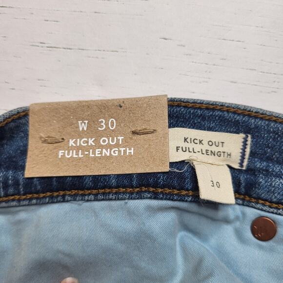 Madewell Kick Out Full Length Jeans Mid Rise Medium Devito Wash Flare Stretch 30 - Picture 11 of 12